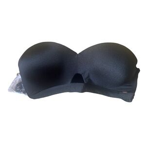 NWT Rachel Roy Black Strapless Padded Bustier Bra 38C